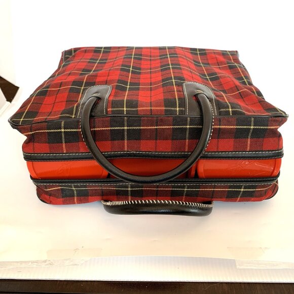 Two Sears Vacuum Bottles 73067 w/JC Higgins Plaid Lunch Picnic Bag Thermos Vtg - Picture 10 of 12